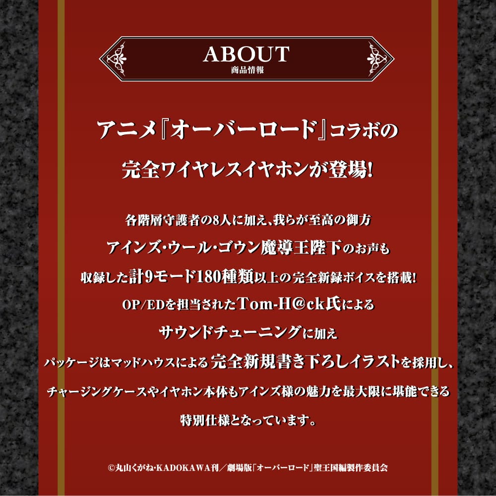【予約】TE-V1R-OVL オーバーロード コラボモデル|5月中旬以降順次発送