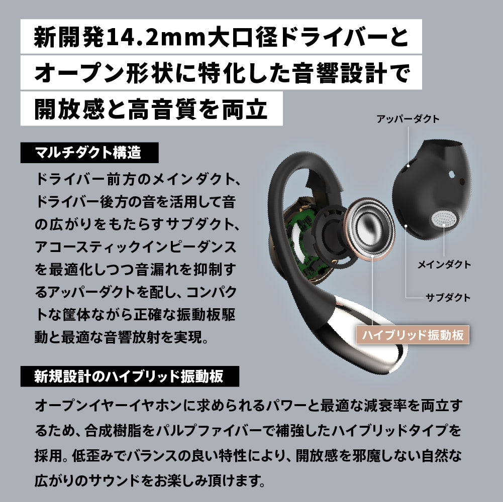 AVIOT TE-H1 ワイヤレスイヤホン AVIOT TE-H1｜耳をふさがない高音質オープンイヤーイヤホン【公式】