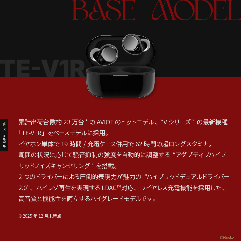 【予約・受注生産】TE-V1R-96N 96猫 コラボイヤホン｜7月下旬以降順次発送